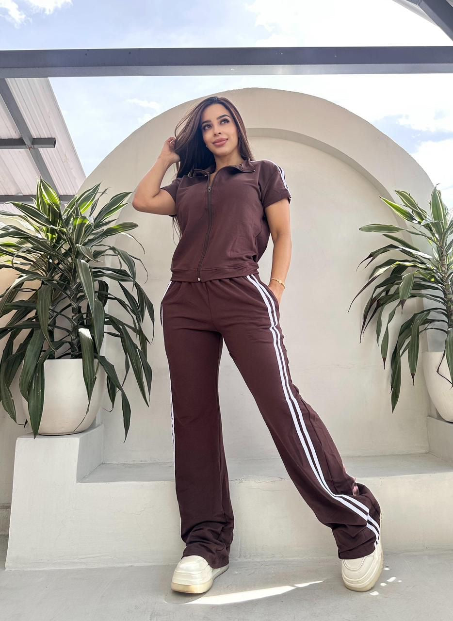 Set zipper manga corta