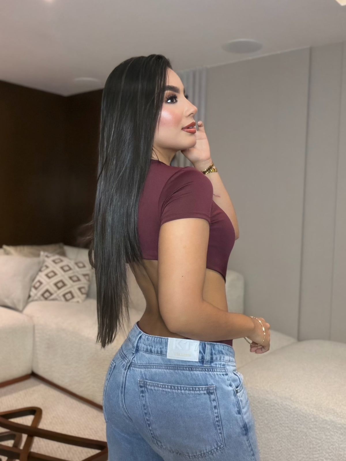 Body jazmín manga corta